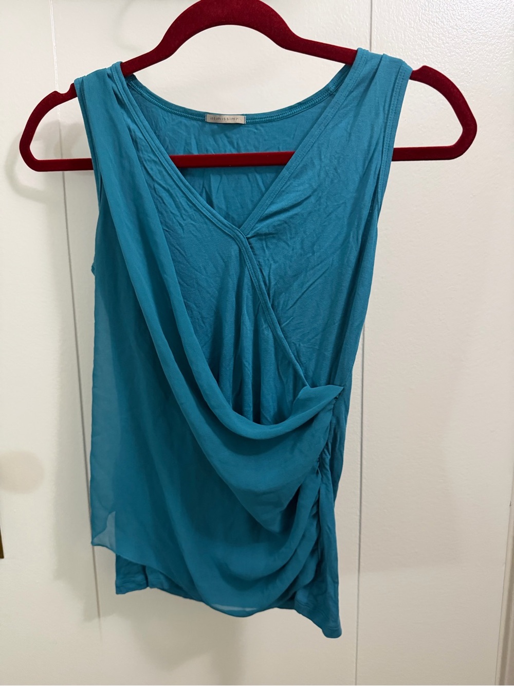 Intimissimi Teal Draped Sleeveless Top